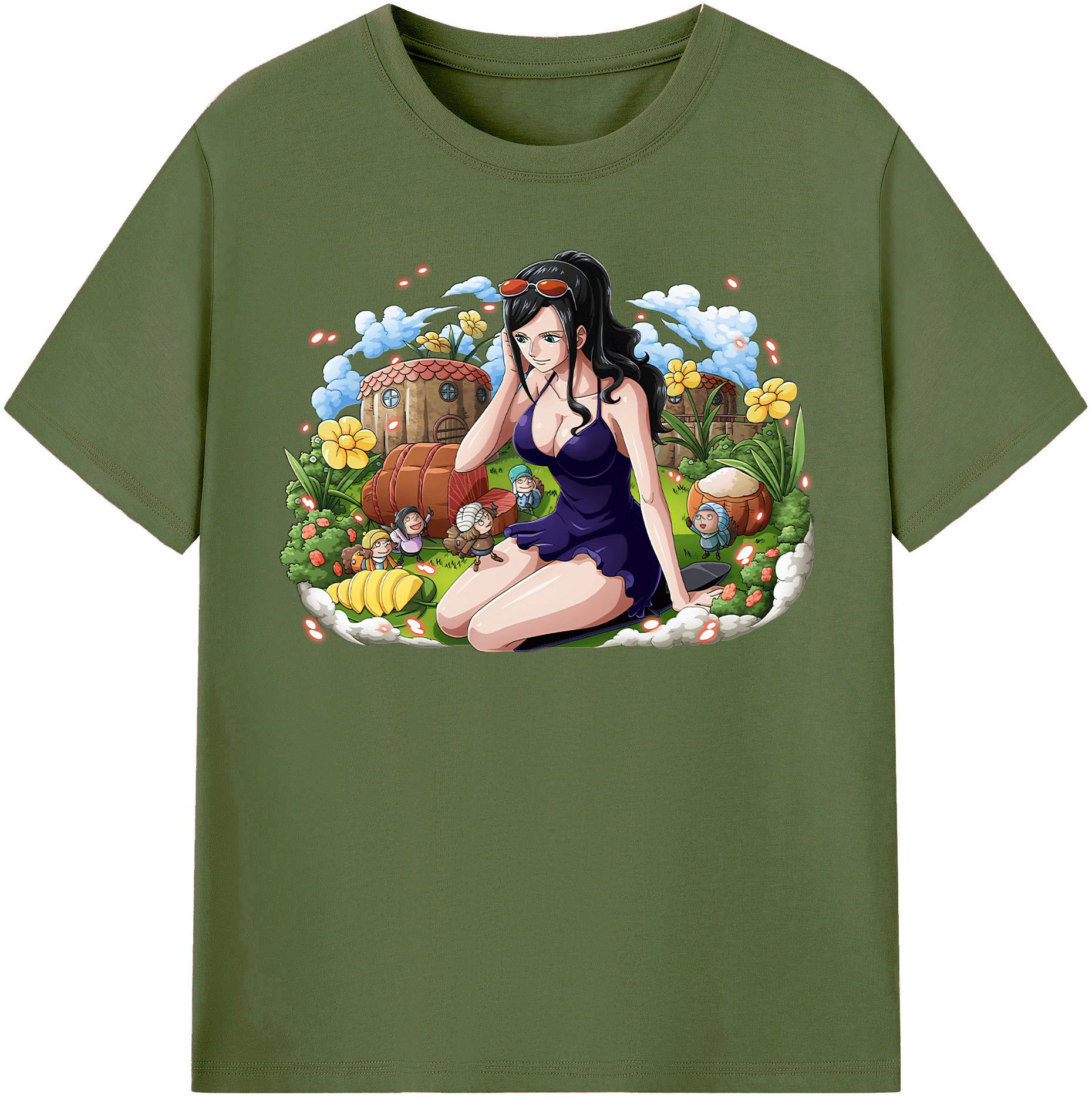 ワンピース ニコ・ロビン ONE PIECE Nico Robin 綿100％半袖Tシャツ（フロントプリント）